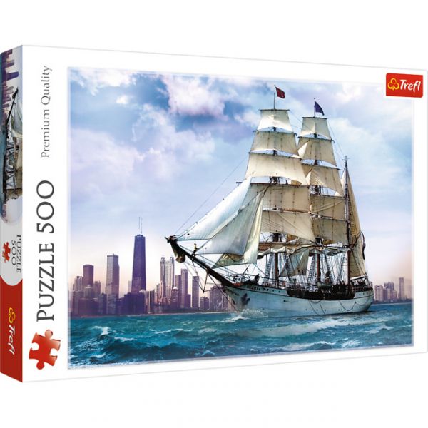 500 Piece Jigsaw Puzzle - Sailing Against Chicago