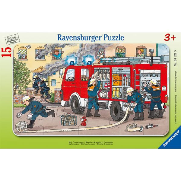 15 Piece Jigsaw Puzzle - Framed Puzzle: Fire Truck
