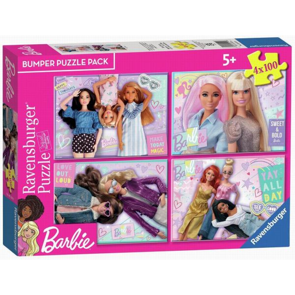 4 Puzzle da 100 Pezzi - Barbie