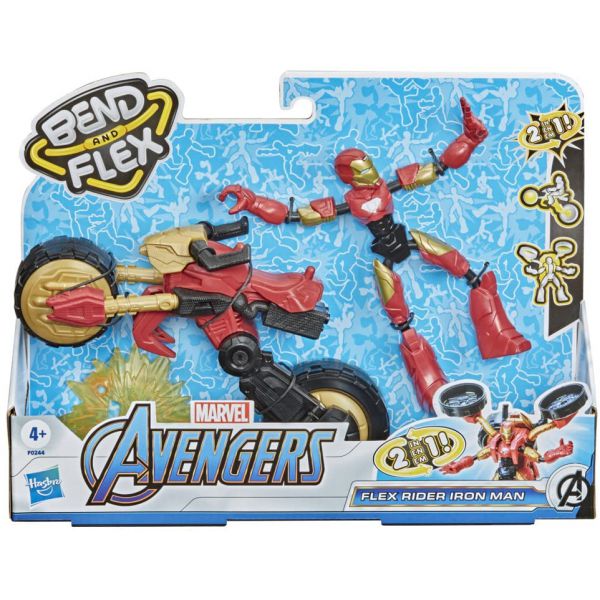 Avengers - Bend And Flex: Ironman With Articulated Vehicle