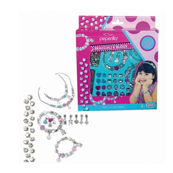 Peperilla - Bracelets and Bijioux Collection playset with 3 interchangeable bracelets and pendants