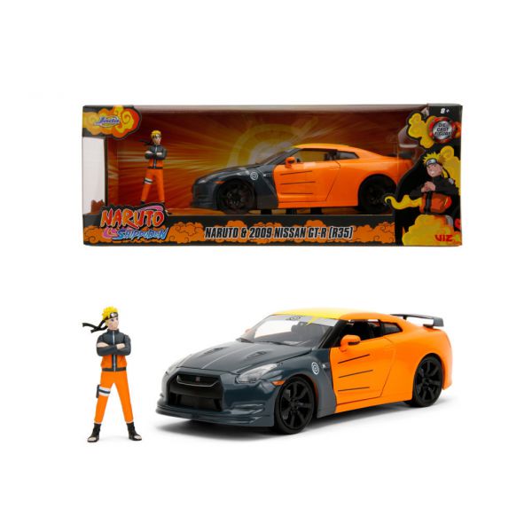 Naruto 2009 Nissan GT-R 1:24 die-cast, freewheeling action, opening parts, including 4 cm Naruto figure