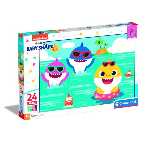Puzzle da 24 Pezzi Maxi - Supercolor: Baby Shark