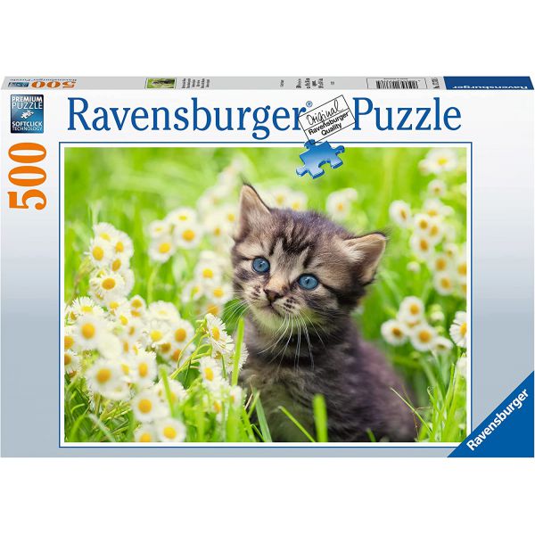 Puzzle 500 pcs - Kitten in the meadow