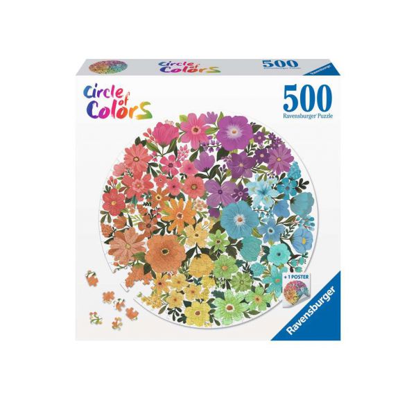 500 Piece Circle of Colors Puzzle - Flowers