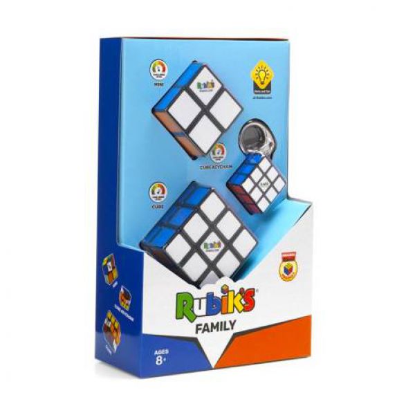 RUBIK il cubo, family pack 3x3 + 2x2 + 3x3 portachiavi