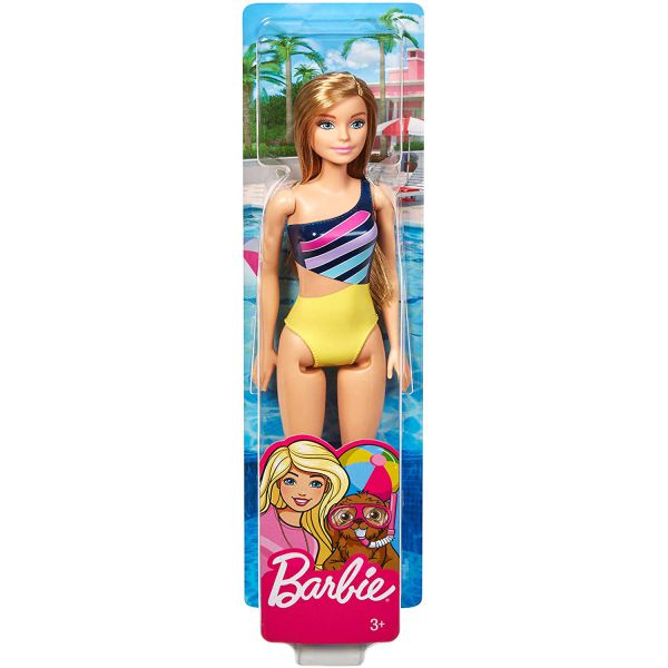 Barbie Beach Costume Righe Capelli Biondi