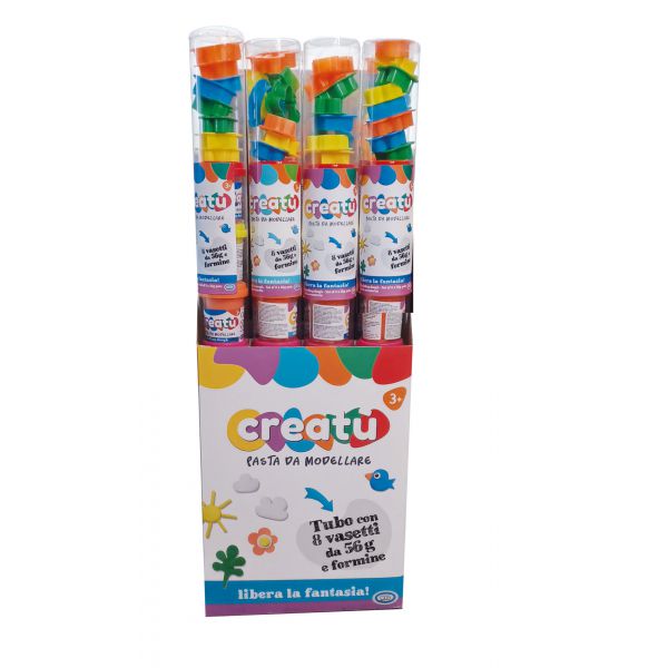 Creatu - Modeling clay tube with 8 jars of 56 g each, 8 accessories