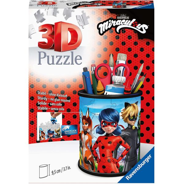 Puzzle da 54 Pezzi 3D - Portapenne Miraculous