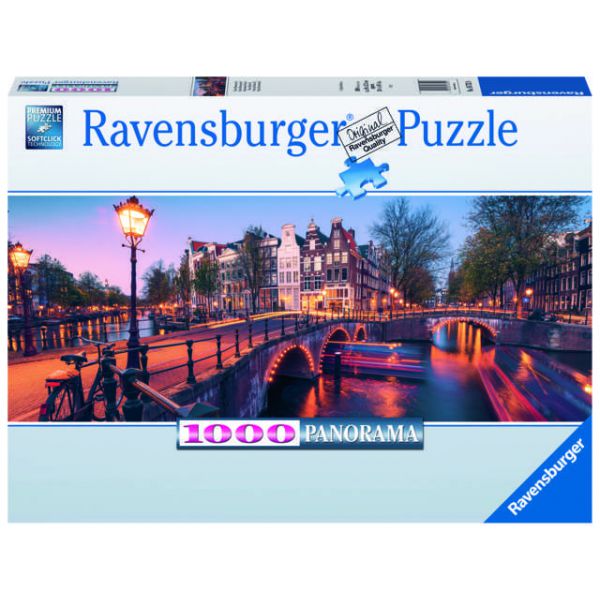 1000 Piece Panorama Puzzle - An Evening in Amsterdam