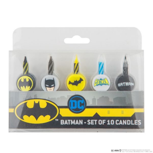 Set of 10 Batman - DC Comics logo candles
