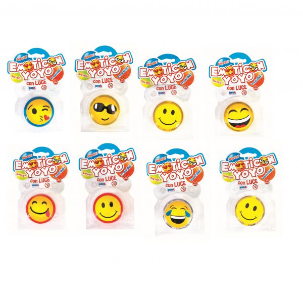 EMOTICON YOYO CONF.BLISTER WITH LIGHT ASSORTED DESIGNS