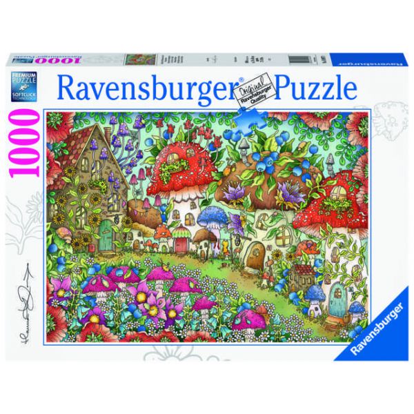 1000 Piece Puzzle - Flower and Mushroom Houses