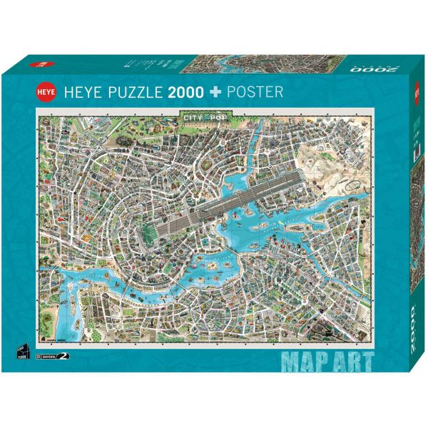 Puzzle 2000 pz - City of Pop, Map Art