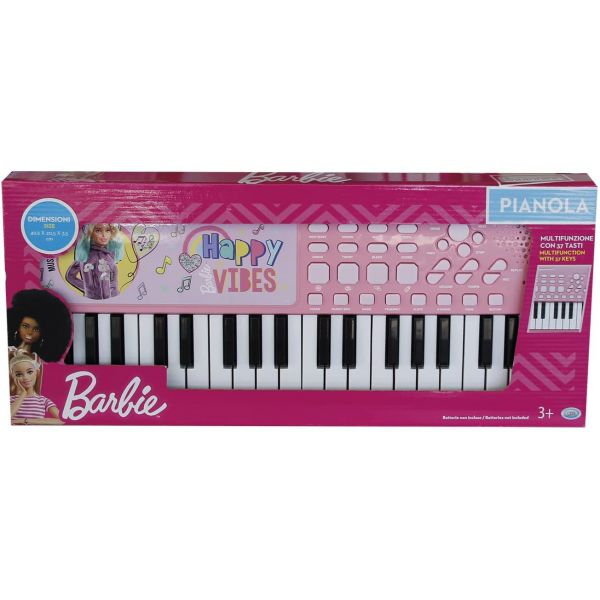Barbie - Pianola multifunzione 37 tasti
misura 49.60x20.50x3,50 cm
modalità: registra e ascolta
4 suoni di percussioni 
7 differenti ritmi
funzionante a batterie