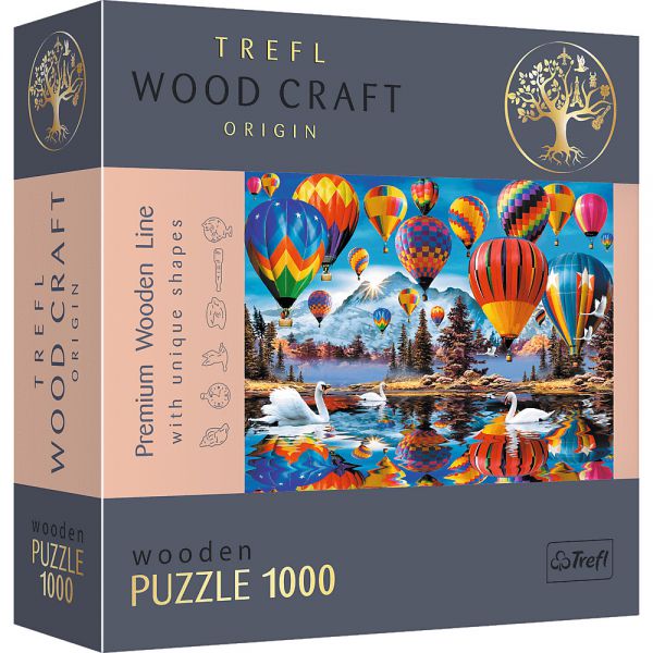 1000 Piece Woodcraft Puzzle - Colored Balloons