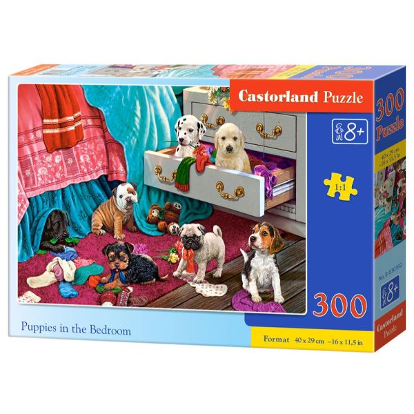 Puzzle 300 Pezzi - Puppies in the Bedroom
