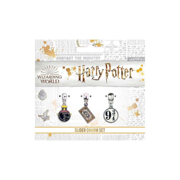 Harry Potter - Set Ciondoli Hogwarts Placcati Argento