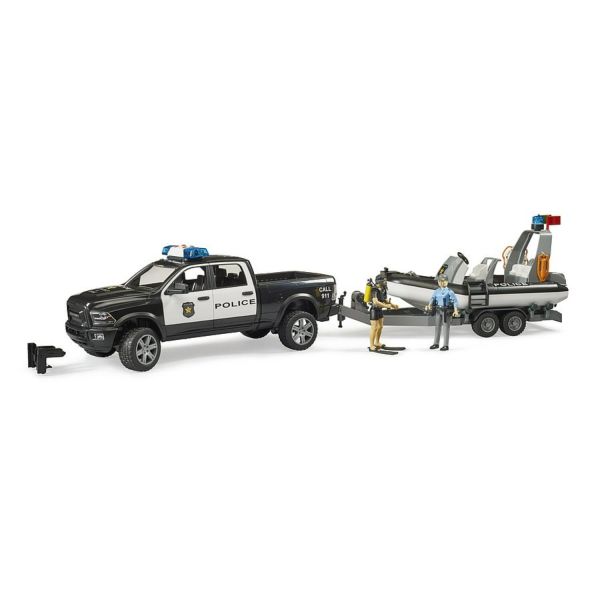 RAM 2500 Police with trailer and dinghy