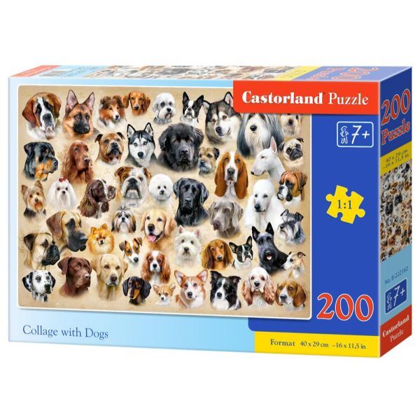 Puzzle da 200 Pezzi - Collage con Cani