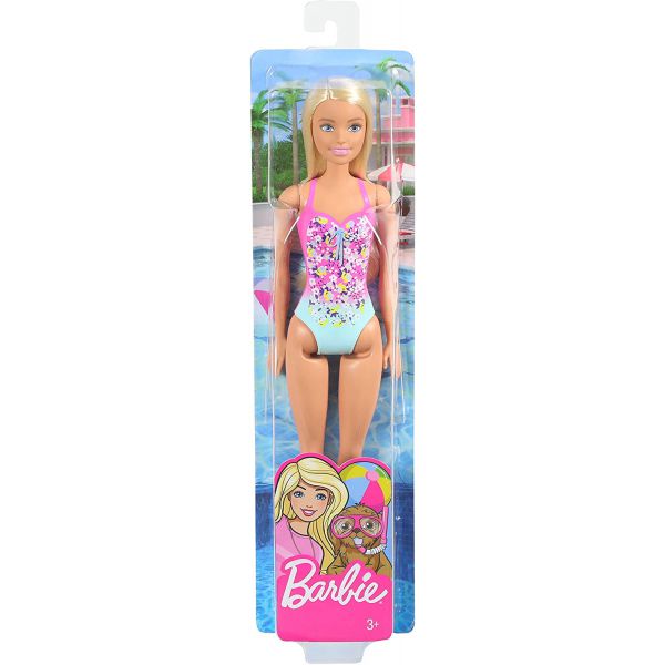 Barbie Beach Costume Rosa Capelli Biondi
