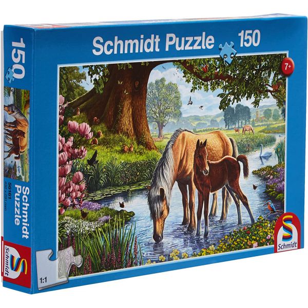 Puzzle da 150 Pezzi - Cavalli al Ruscello
