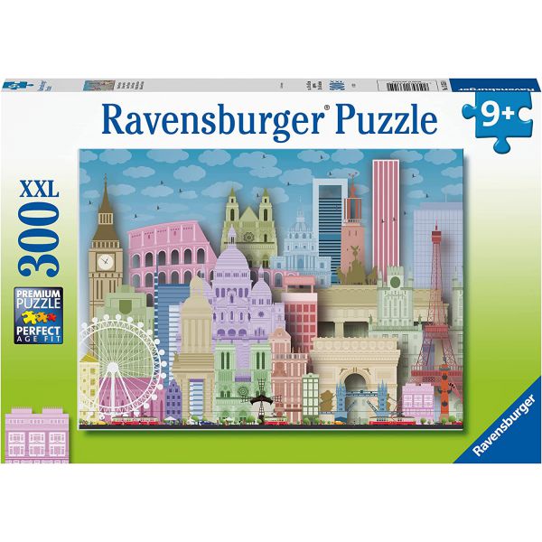 300 Piece XXL Jigsaw Puzzle - Colorful Europe