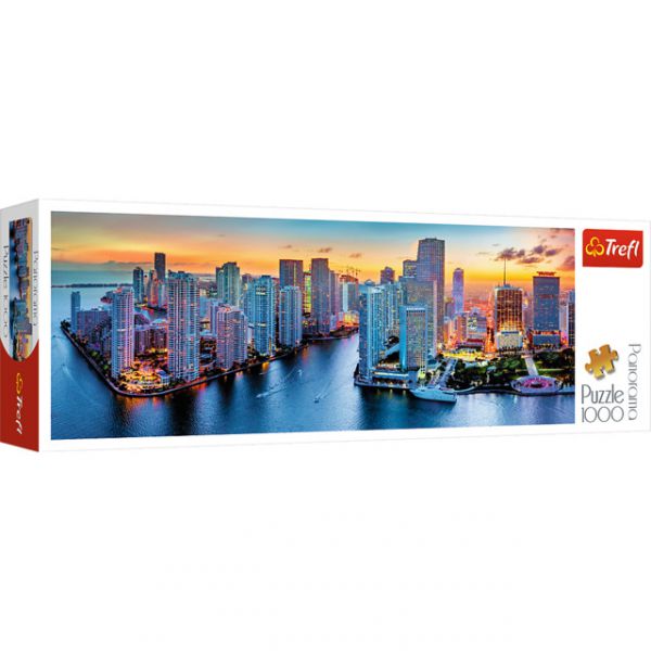 1000 Piece Panorama Puzzle - Miami After Dark