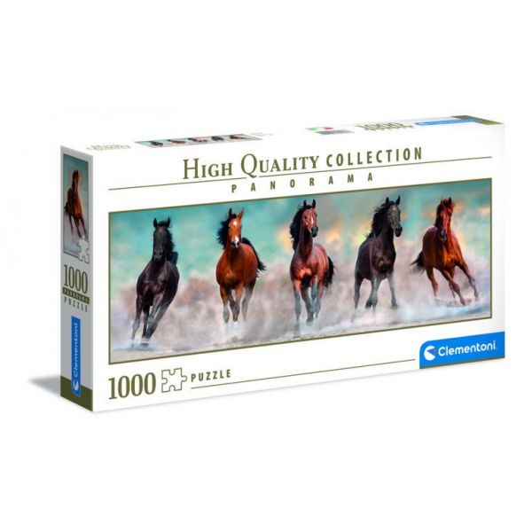 Puzzle da 1000 Pezzi Panorama High Quality Collection - Horses