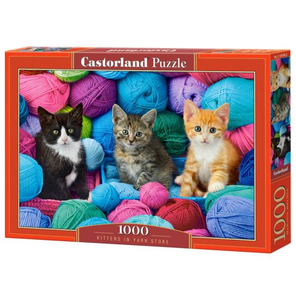 1000 Piece Puzzle - Kittens in Yarn Store