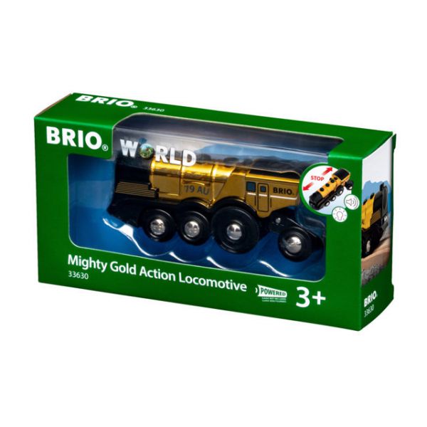 BRIO Large golden locomotive with actions