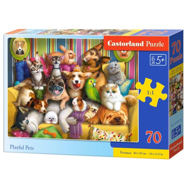 Puzzle 70 Pieces - Playful Pets