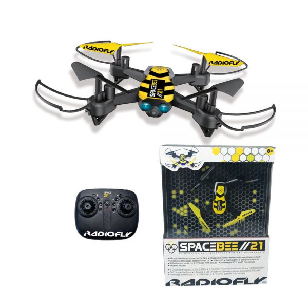 Radiofly - Space Bee//21 drone size 17.5*17*4.5 cm RC 2.4 Ghz, 8 position hold functions, USB charge