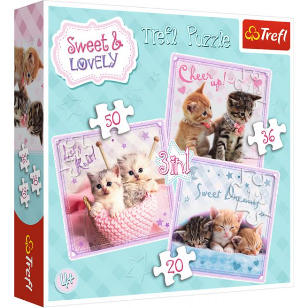 3 in 1 Puzzle - Sweet Kittens