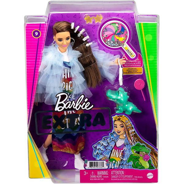 Barbie - Extra: Brunette with Rainbow Dress