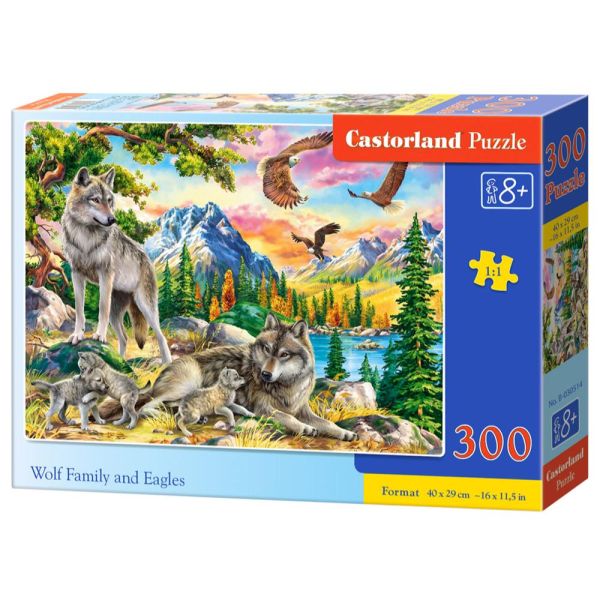 Puzzle 300 Pezzi - Wolf Family and Eagles