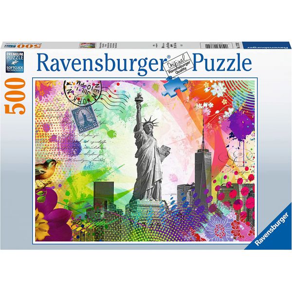 500 Piece Jigsaw Puzzle - New York Postcard