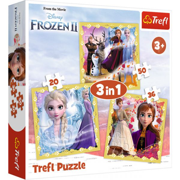 3 in 1 Puzzle - Frozen II: The Power of Anna and Elsa