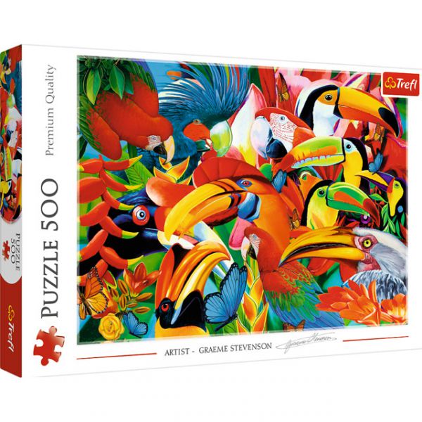 500 Piece Puzzle - Colorful birds