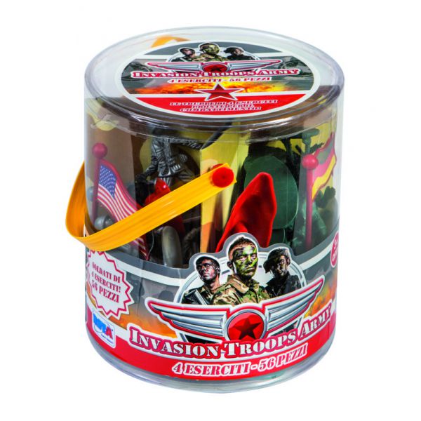 4 ARMY SOLDIERS 56 PCS IN JAR
