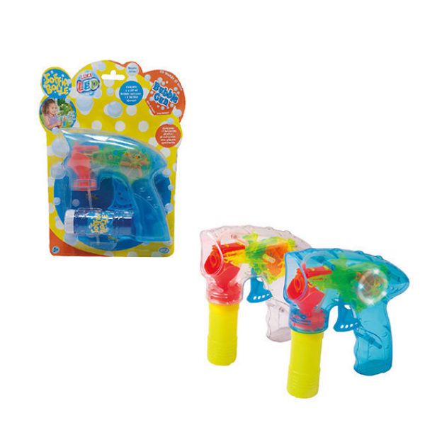Bubble blower - Bubble gun with lights 50 ml bottle. of solution batteries included, not replaceable