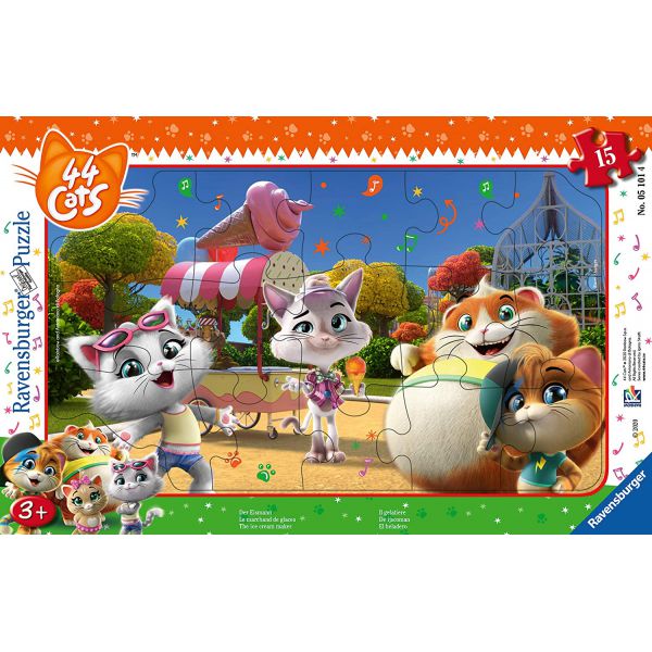 15 Piece Jigsaw Puzzle - Framed Puzzle: 44 Cats