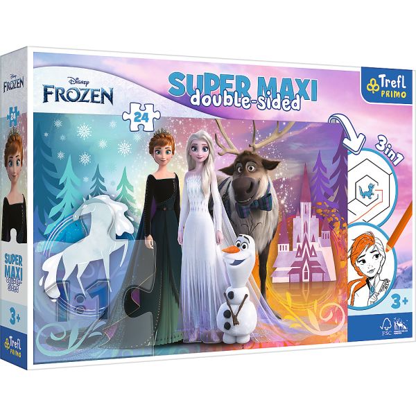 Puzzle da 24 Pezzi Maxi Double Sided - Frozen: La Felice Terra di Frozen