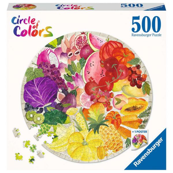 500 Piece Circle of Colors Puzzle - Fruits and Vegetables