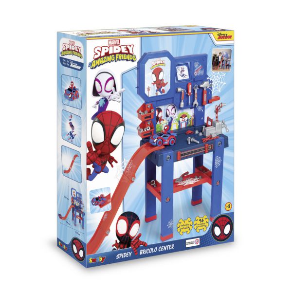 Spidey Bricolo Worktable with track and Spidey car to build