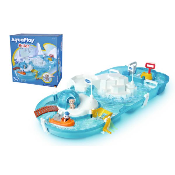 Aquaplay Polar 48 pz con iceberg e igloo+ 2 personaggi (uno cambiacolore) e 1 barca