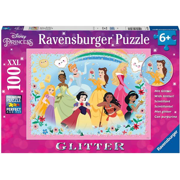 Puzzle da 100 Pezzi XXL Glitter - Disney Princess