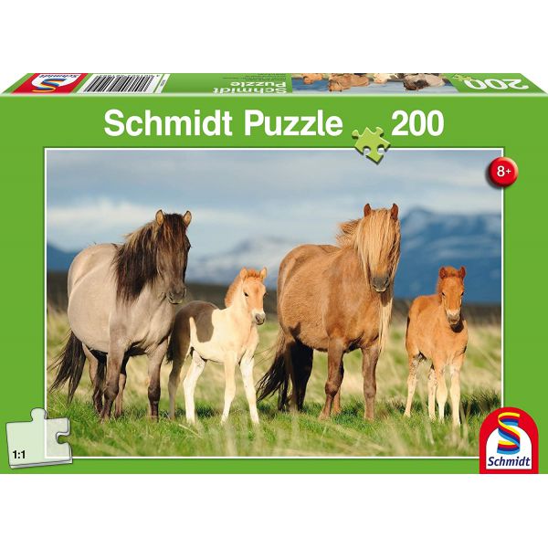 Puzzle da 200 Pezzi - Famiglia di Cavalli