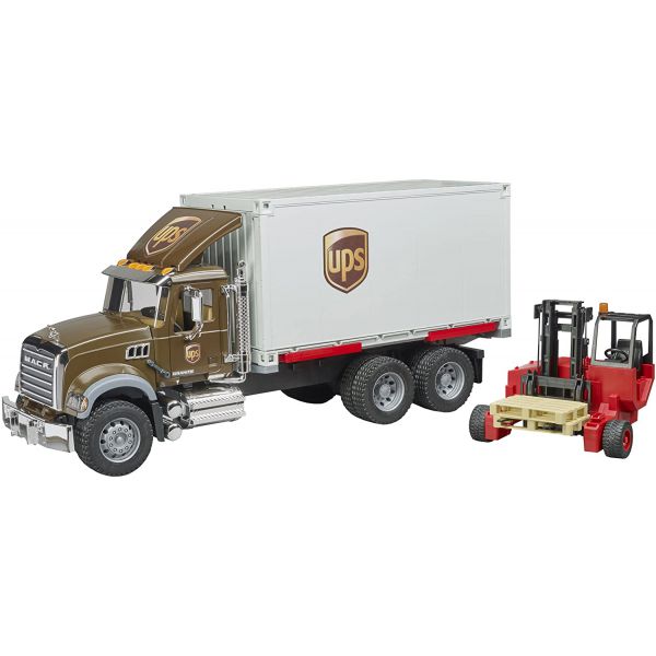 MACK Granite UPS container truck with forklift