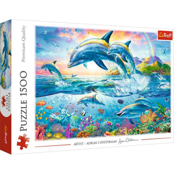 1500 piece puzzle - Dolphin family
